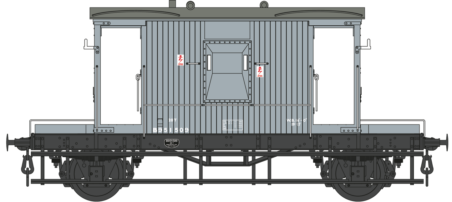 BR 20T Brake Van Diagram 1/506 B951509 BR Grey