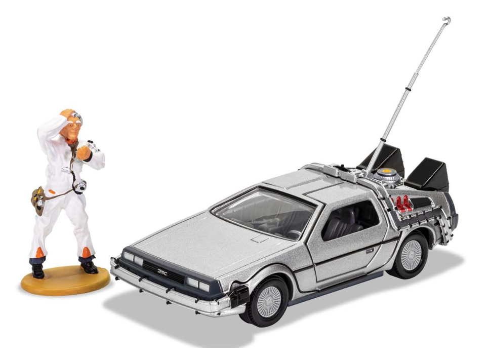 Pre-Owned CC05503 Back to the Future DeLorean and Doc Brown Figurine