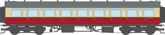 4P-021-601 GWR Corridor Toplight BR Crimson & Cream All Third W3913W