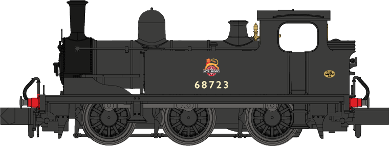 J72 0-6-0 68723 BR Black (Station Pilot) Early Crest Steam Tank Locomotive