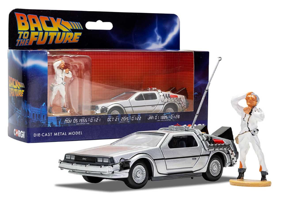 Pre-Owned CC05503 Back to the Future DeLorean and Doc Brown Figurine