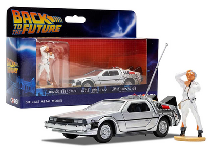 Pre-Owned CC05503 Back to the Future DeLorean and Doc Brown Figurine