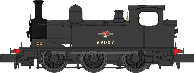 J72 0-6-0 69007 BR Black Late Crest Steam Tank Locomotive