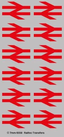 RT-7-1008 RAILTEC 7-1008 BR standard arrows: red