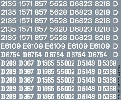 RT-7-1200 RAILTEC 7-1200 BR generic loco numbers (early & late font)