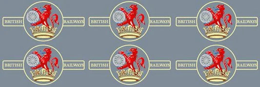 RT-7-1296 RAILTEC 7-1296 BR late crest lion & wheel (ferret & dartboard): large x 6