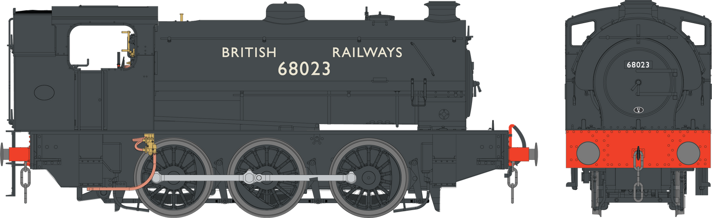 J94 Austerity BR Black British Railways 68023 0-6-0 locomotive - DCC Sound