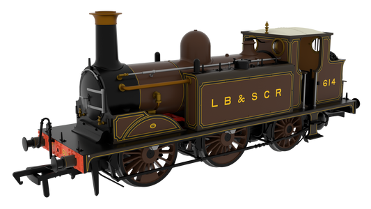 810505 LBSC Class D1 0-6-0T 614 - LB&SCR Marsh Umber Steam Locomotive - DCC Sound
