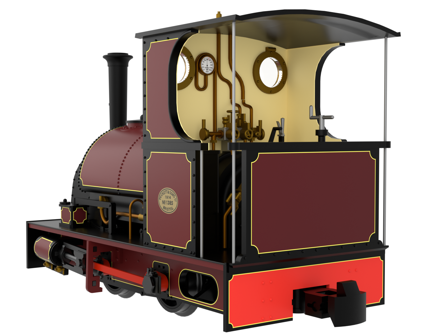 814007 Peckett & Sons Cranmore Class 0-4-0ST Lined Maroon Steam Locomotive