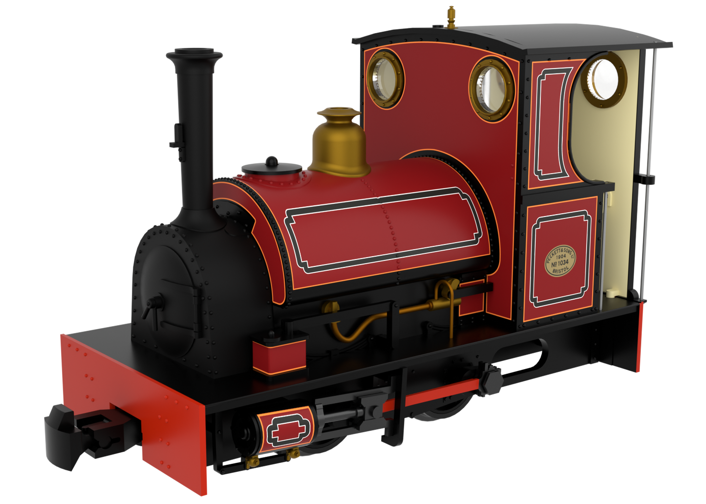 814009 Peckett & Sons Cranmore Class 0-4-0ST FR Style Lined Red Steam Locomotive