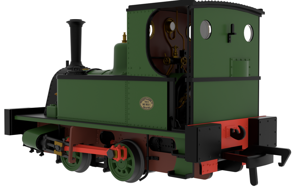 816502 Peckett 0-4-0T No.1631 Plain Mid Green Steam Locomotive - DCC Sound