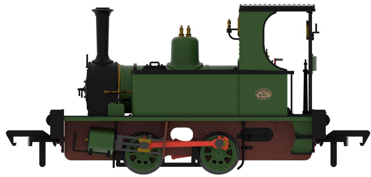 816502 Peckett 0-4-0T No.1631 Plain Mid Green Steam Locomotive - DCC Sound