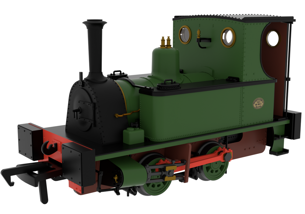 816502 Peckett 0-4-0T No.1631 Plain Mid Green Steam Locomotive - DCC Sound