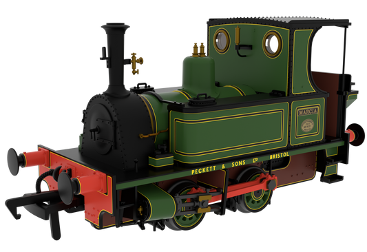 816505 Peckett 0-4-0T No.1631 'Marcia' Peckett Lined Works Green Steam Locomotive - DCC Sound