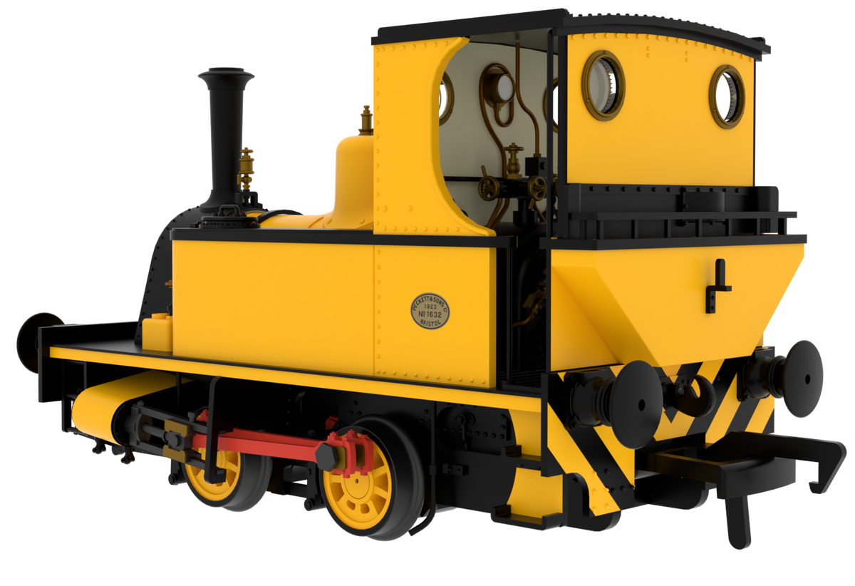 816507 Peckett 0-4-0T 1287 Class Yellow with Wasp Stripes Steam Locomotive - DCC Sound