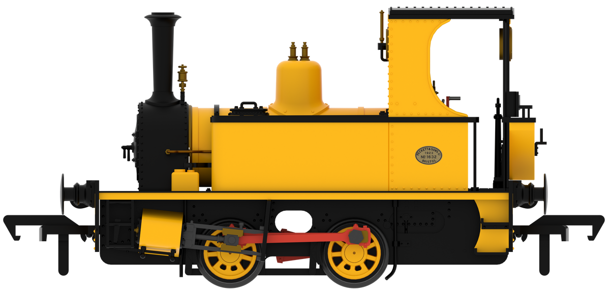816507 Peckett 0-4-0T 1287 Class Yellow with Wasp Stripes Steam Locomotive - DCC Sound