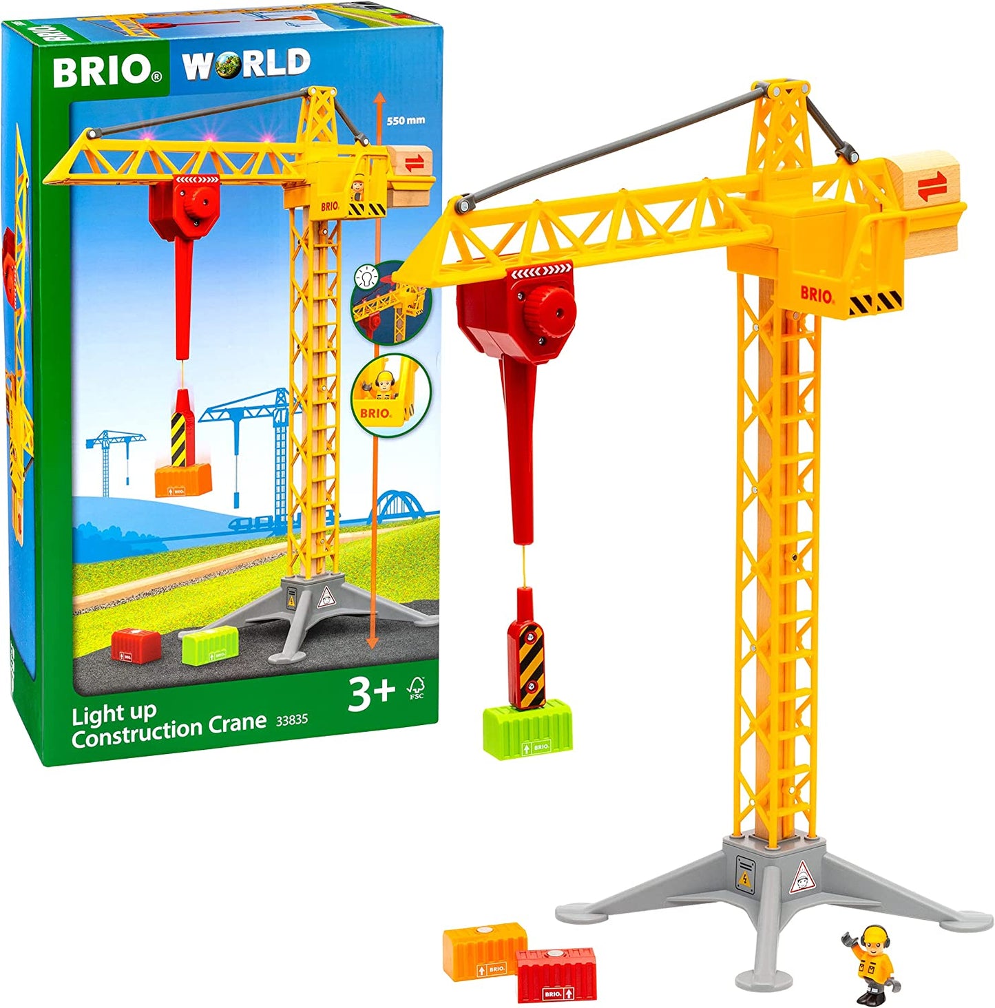 BRIO WORLD - Light Up Construction Crane