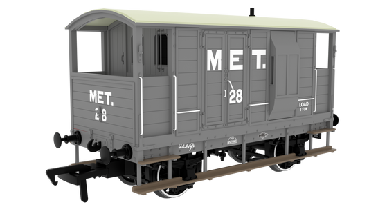 820007 LSWR/WD 20T Brake Van - No. 28 Metropolitan Grey