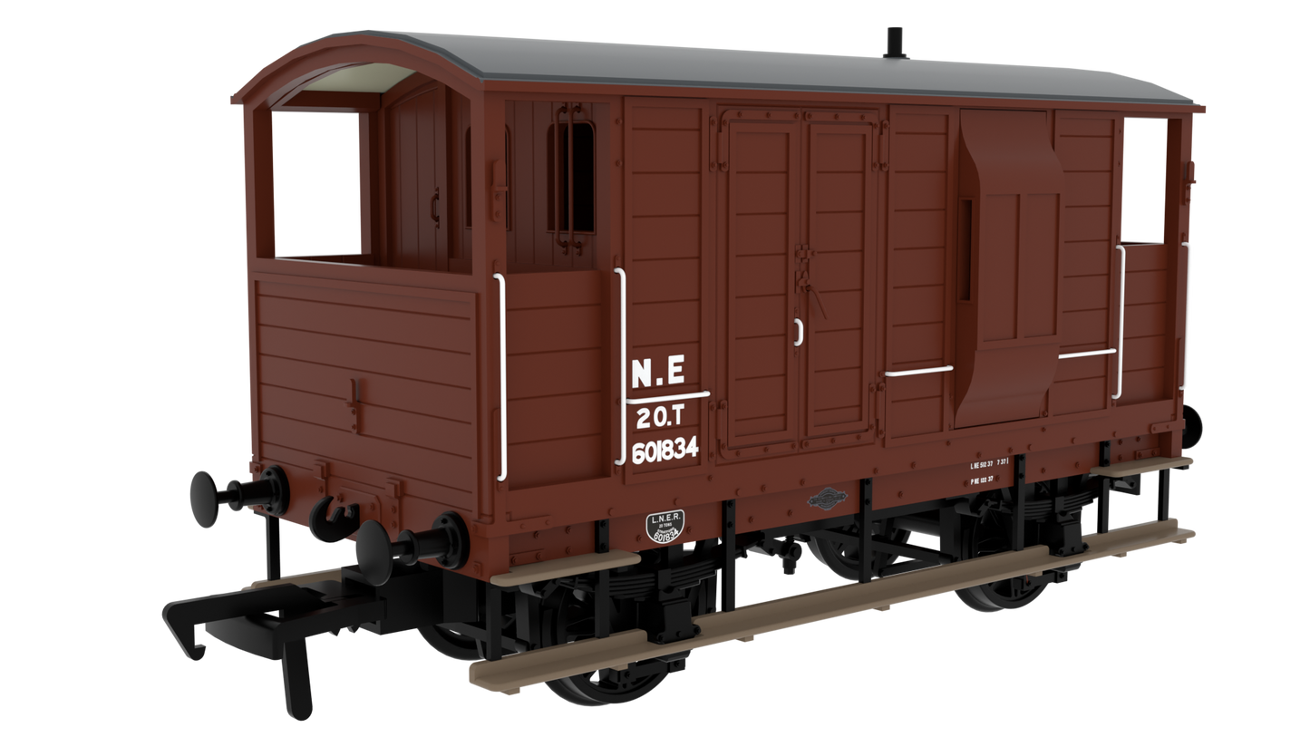 820016 LSWR/WD 20T Brake Van - No. 601834 LNER Oxide (post-36)