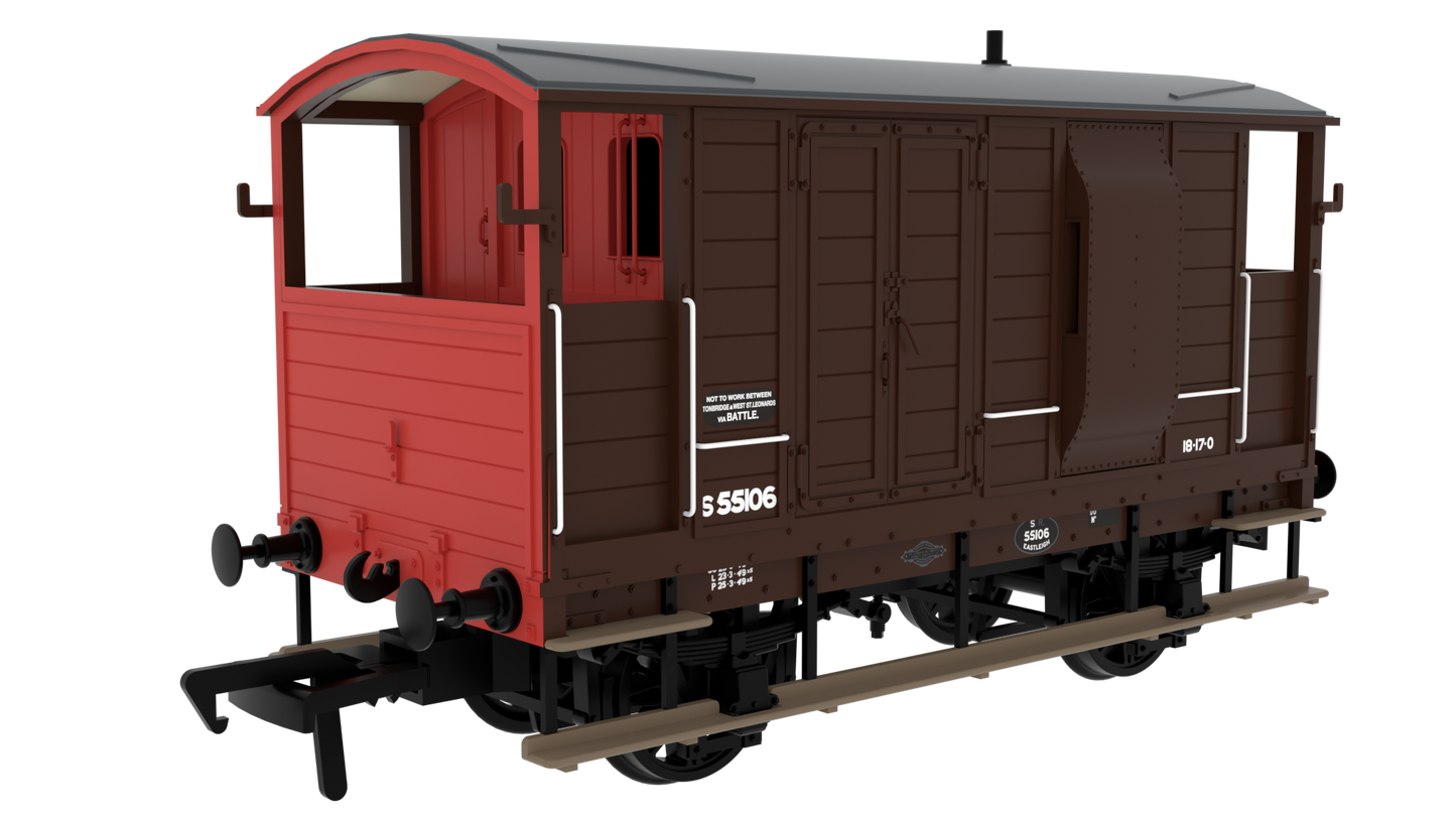 820018 LSWR/WD 20T Brake Van - No. S55106 BR(S) Brown