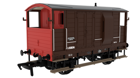 820018 LSWR/WD 20T Brake Van - No. S55106 BR(S) Brown
