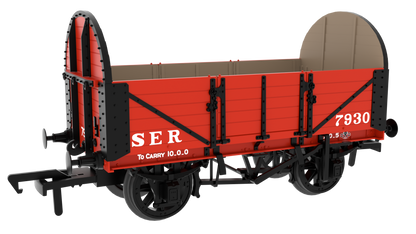 824001 SER/SECR 5-plank 10 ton open wagon - SER Red No. 7930