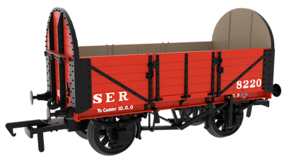 824002 SER/SECR 5-plank 10 ton open wagon - SER Red No. 8220