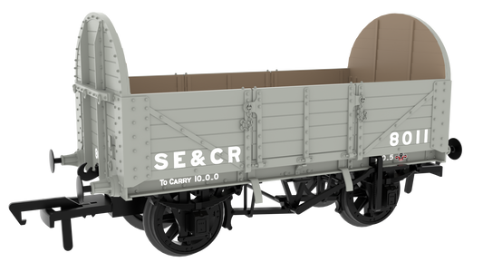 824006 SER/SECR 5-plank 10 ton open wagon - SE&CR Wainwright Light Grey No. 8011