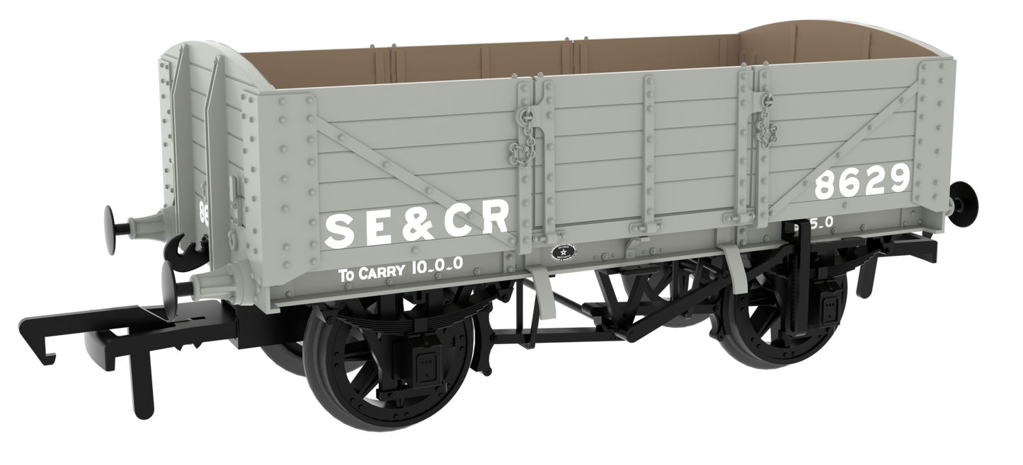824008 SER/SECR 5-plank 10 ton open wagon - SE&CR Wainwright Light Grey No. 8629