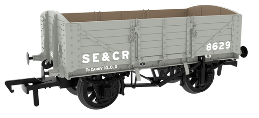 824008 SER/SECR 5-plank 10 ton open wagon - SE&CR Wainwright Light Grey No. 8629