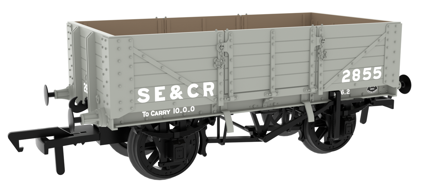 824009 SER/SECR 5-plank 10 ton open wagon - SE&CR Wainwright Light Grey No. 2855