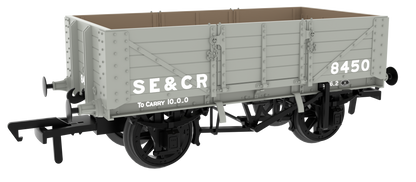 824010 SER/SECR 5-plank 10 ton open wagon - SE&CR Wainwright Light Grey No. 8450