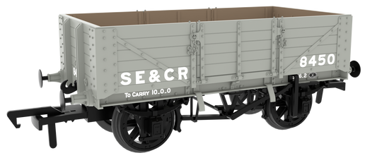 824010 SER/SECR 5-plank 10 ton open wagon - SE&CR Wainwright Light Grey No. 8450