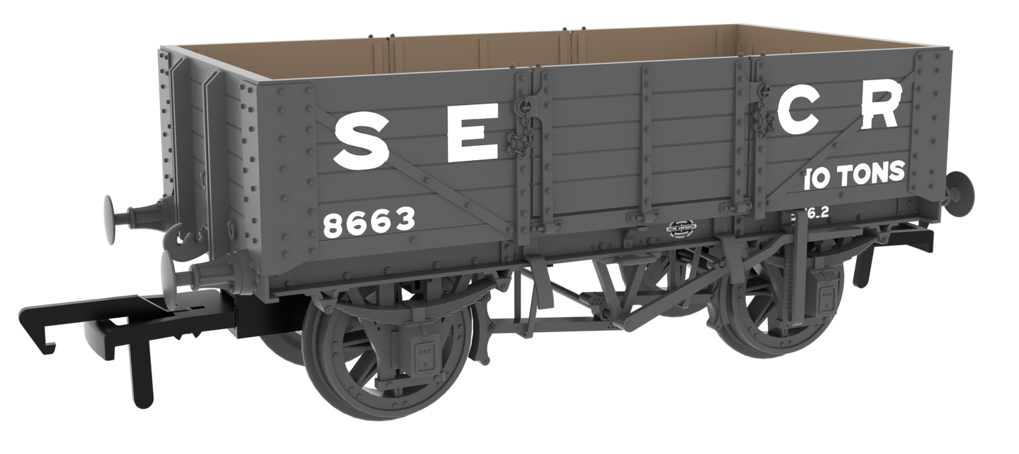 824016 SER/SECR 5-plank 10 ton open wagon - SECR Maunsell Dark Grey No. 8663