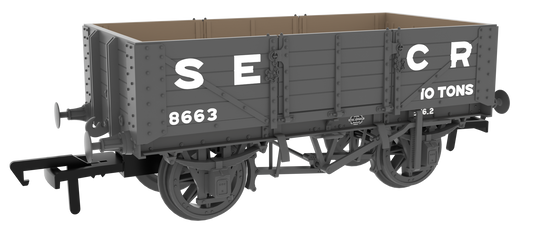 824016 SER/SECR 5-plank 10 ton open wagon - SECR Maunsell Dark Grey No. 8663