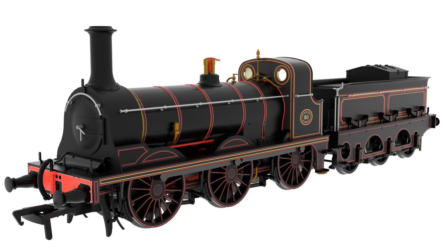 825003 SER O Class 0-6-0 No.80 SER Lined Black (Red and Yellow Lining) Steam Locomotive