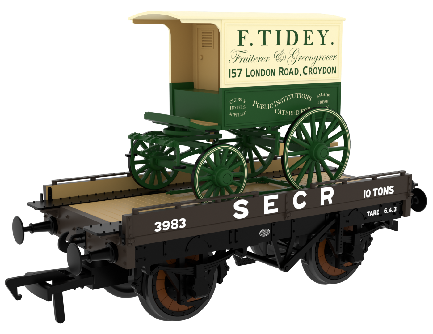 830020 SECR Wellington Brown ‘Evolution’ Open Carriage Truck No.3983