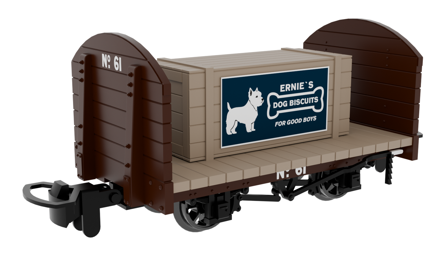 833201 Round Ended Flat - Plain Brown No. 61 (with removable crate)