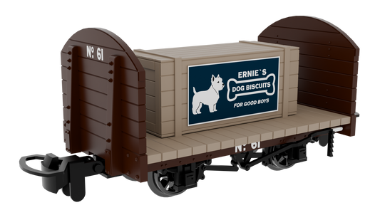 833201 Round Ended Flat - Plain Brown No. 61 (with removable crate)