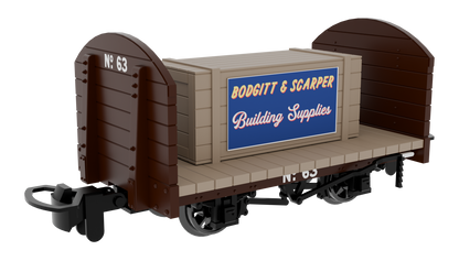 833202 Round Ended Flat - Plain Brown No. 63 (with removable crate)