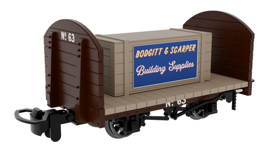 833202 Round Ended Flat - Plain Brown No. 63 (with removable crate)