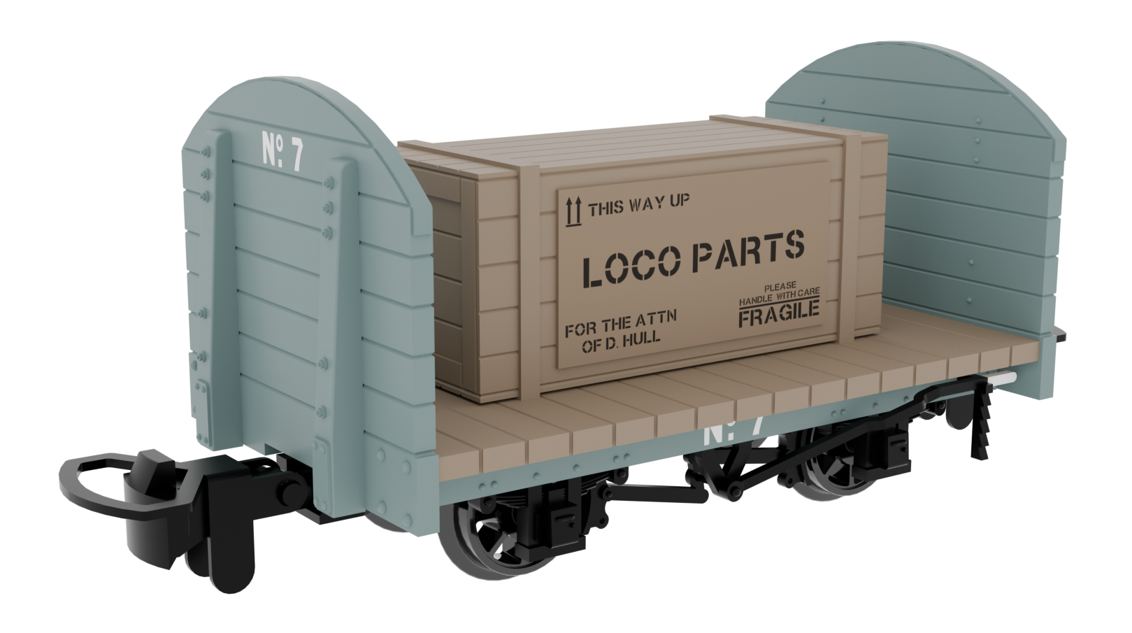 Rapido Trains UK 833203 Round Ended Flat - Plain Grey No. 7 – Rails