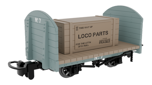 833203 Round Ended Flat - Plain Grey No. 7 (with removable crate)