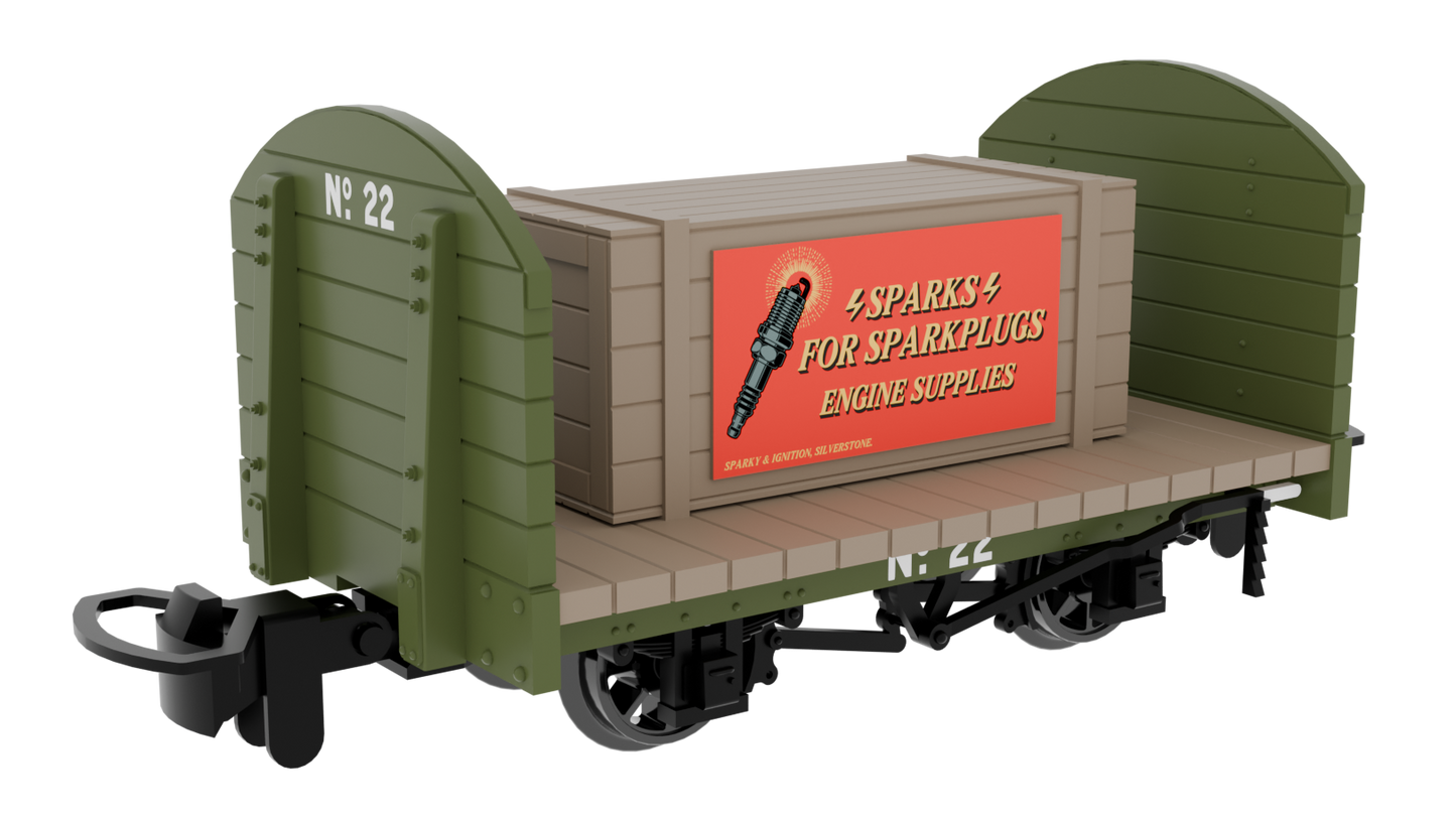 833205 Round Ended Flat - Plain Green No. 22 (with removable crate)