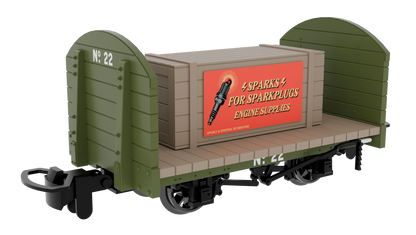 833205 Round Ended Flat - Plain Green No. 22 (with removable crate)