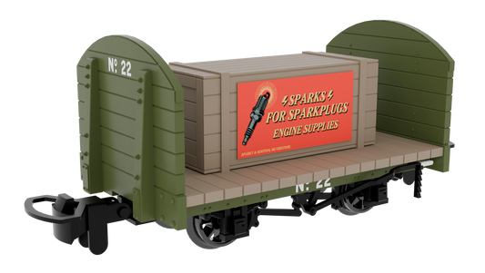 833205 Round Ended Flat - Plain Green No. 22 (with removable crate)