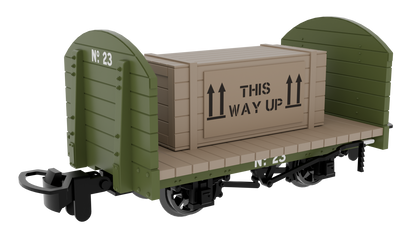 833206 Round Ended Flat - Plain Green No. 23 (with removable crate)