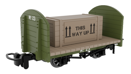 833206 Round Ended Flat - Plain Green No. 23 (with removable crate)