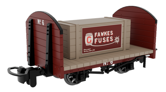 833207 Round Ended Flat - Plain Red No. 6 (with removable crate)