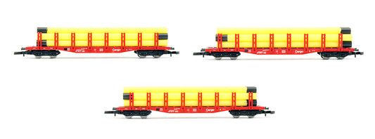 Pre-Owned DB Cargo 3 Car Stake Freight Set With Loads